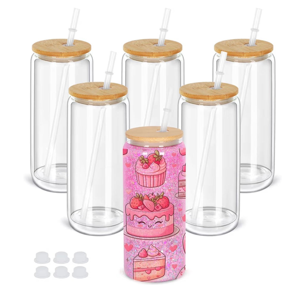 20oz Glass Snowglobe Cup