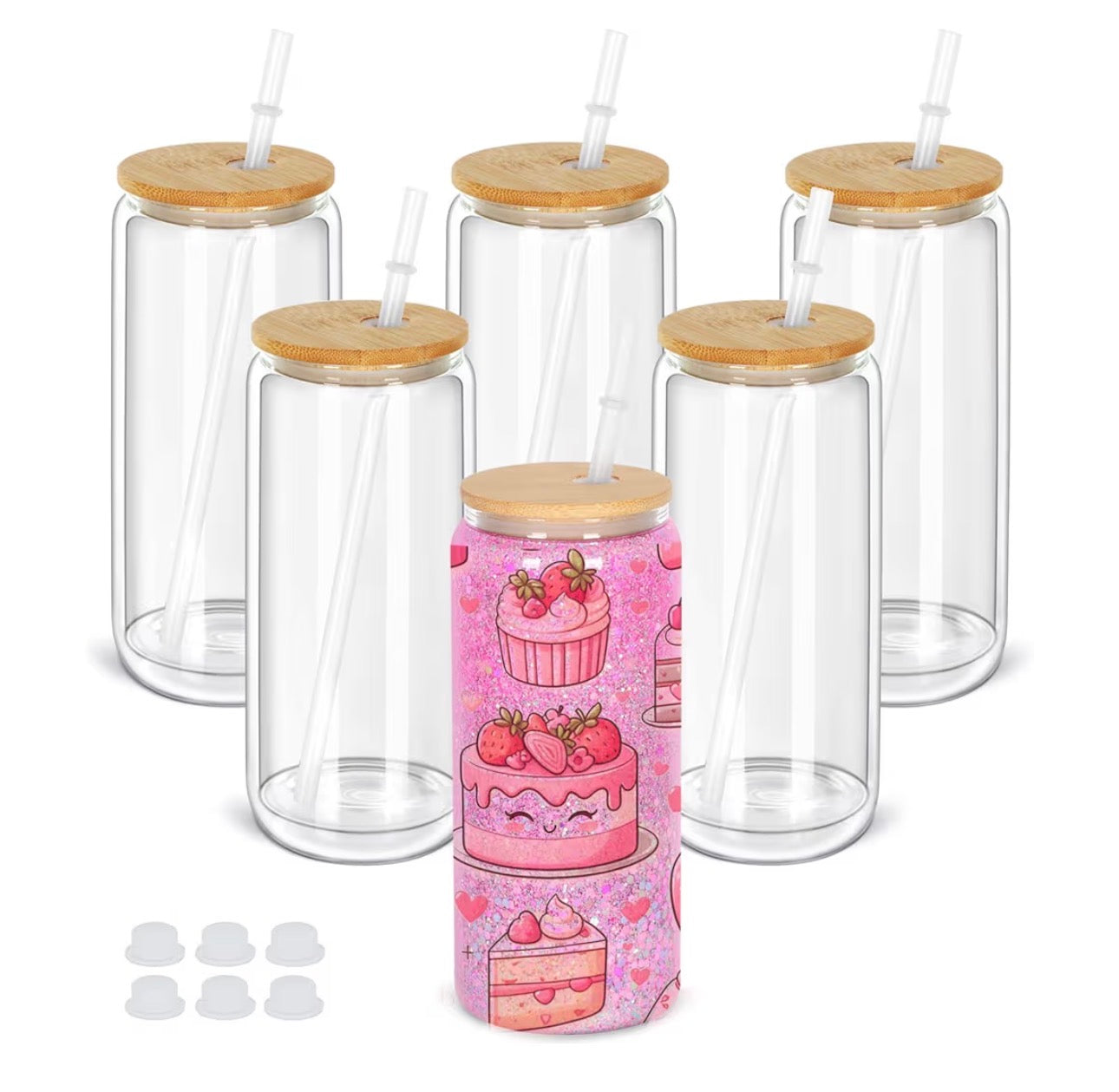 20oz Glass Snowglobe Cup